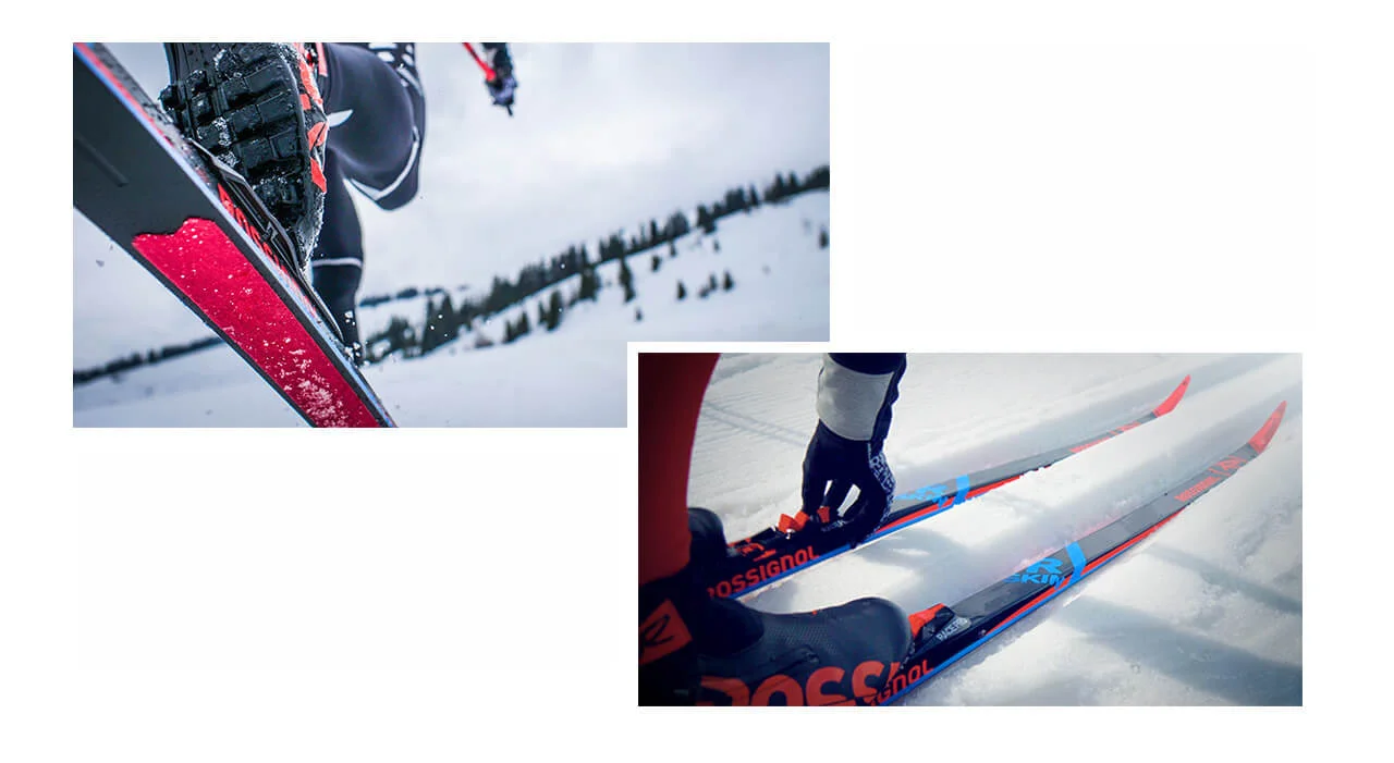 Фотоколлаж креплений лыж