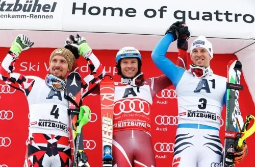 Лыжники на подиуме